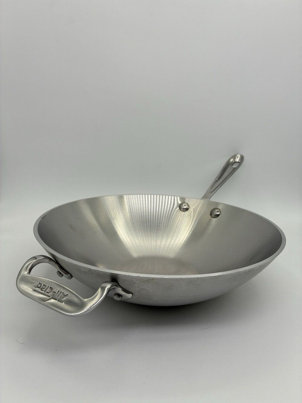 All-Clad MC2 Master Chef 2 Stainless 10" Wok Stir Fry Pan 2 Handle USA Vintage